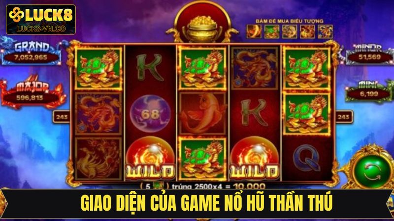 Giao diện nổ hũ thần thú bắt mắt, hấp dẫn