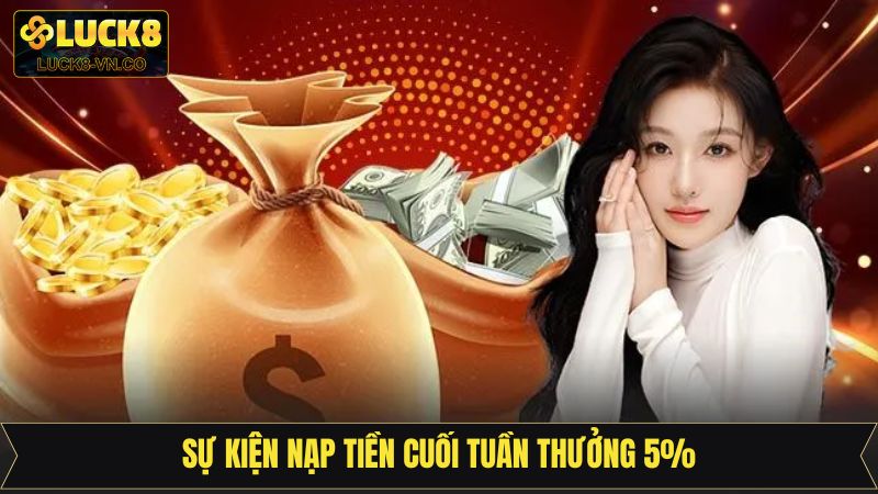 Sự Kiện Nạp Tiền Cuối Tuần Thưởng 5% Cực Hot Có Tại Lukc8