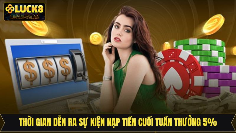 Thời gian cho sự kiện nạp tiền cuối tuần thưởng 5%